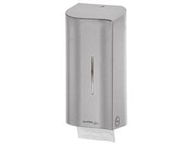 Toilettenpapierspender aus Edelstahl, für 2 Rollen, B 143 x H 316 x T143 mm