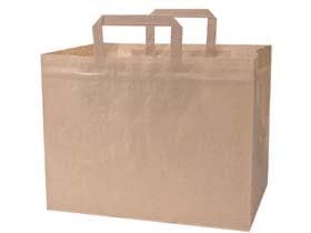 Papiertragetaschen Kraft braun 70 gm2, unbedruckt, 317 x 218 x 245 mm, mit