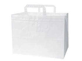 Papiertragetaschen Kraft weiss 70 gm2, unbedruckt, 317 x 218 x 245 mm, mit