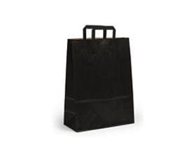 Papiertragetasche Kraft enggerippt 70 gm2, "schwarz", 220 x 105 x 360 mm,