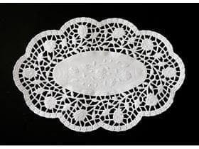 Tortenspitzen 15 x 22 cm oval, hochweiss (Mokkadeckchen)