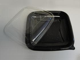 Salatschalen 750 ml, 188 x 188 x 40 mm, schwarz, passender Deckel Art. 46024