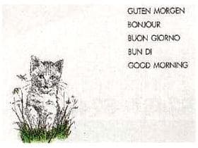 Tischset "Guten Morgen Katze" 28 x 39 cm Druck 2-farbig