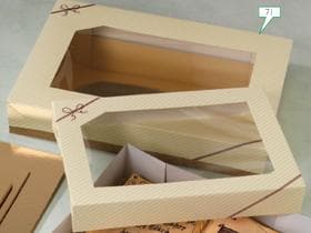 Grosstortenschachtel 54 x 39 x 12 cm, 3-teilig (Boden und Deckel mit Fenster