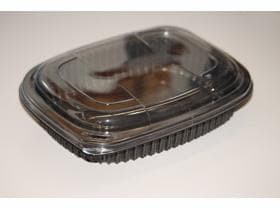 Menuschale 1-teilig, aus PP schwarz, 227 x 178 x 40 mm / Inhalt 1'000 ml