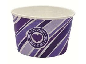 Eisbecher 230 cc, aus Pappe mit Standarddruck blau