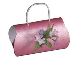 Damenhandtasche Gross, für ca.250-300 g Pralinen, Kartonqualität Kroko, rosa