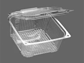 Canapéverpackung Rechteck, OPS glasklar 120 x 120 x 55 mm mit anhängendem Deckel