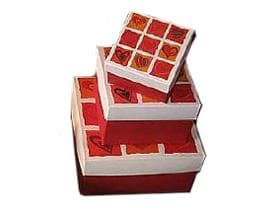 Motivpackung "Herz", Würfel Grösse 1 (63x63x40 mm), rot, ohne Innenleben