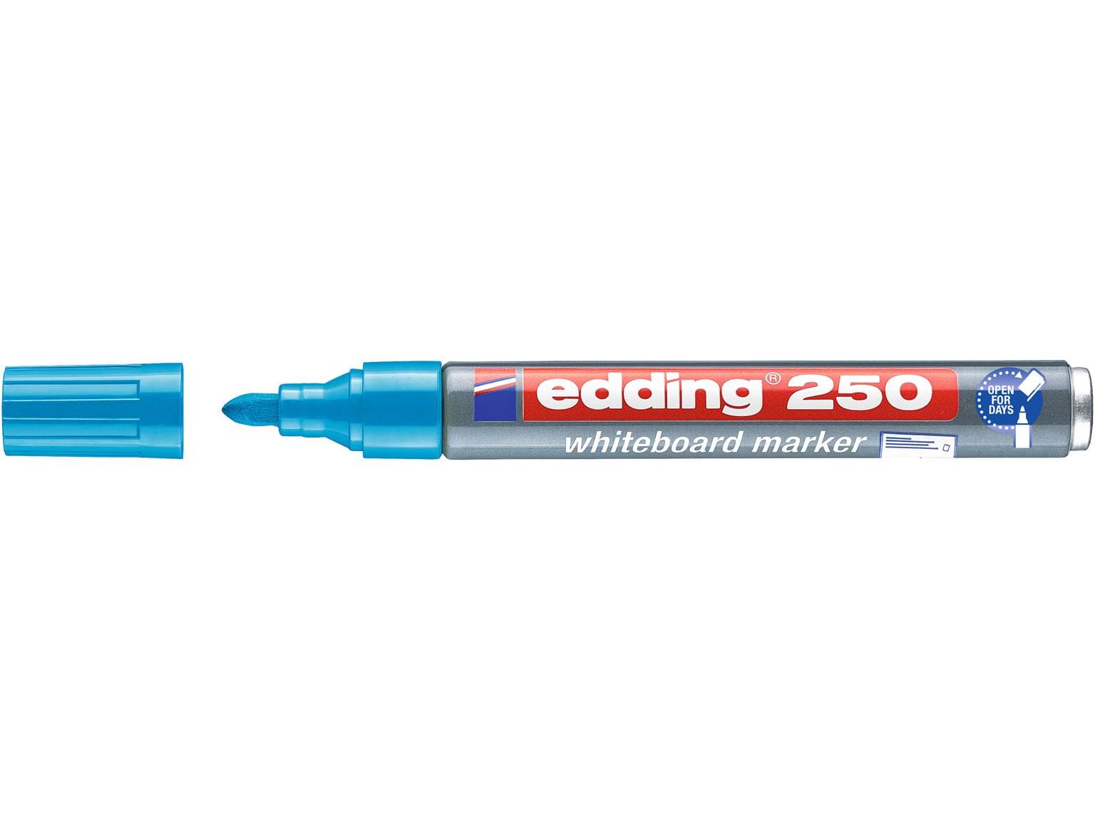 edding Boardmarker 250 hellblau Rundspitze 1,5-3 mm, Whiteboardmarker