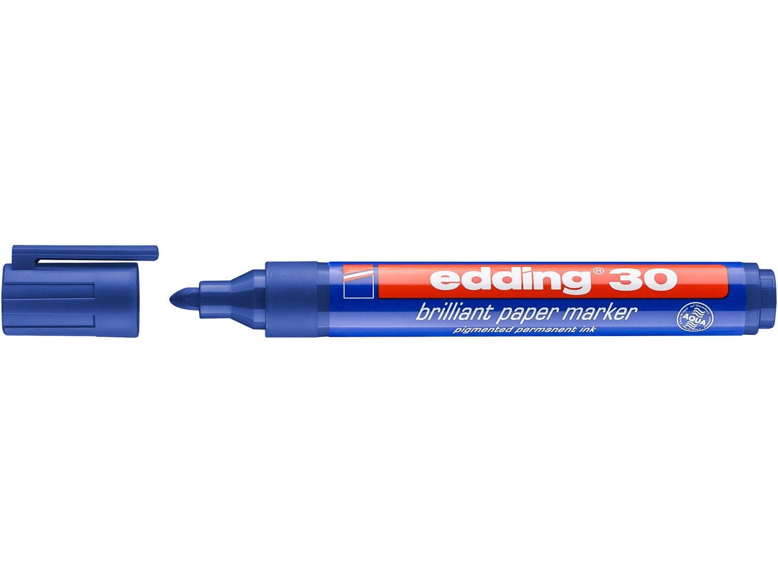 edding Permanentmarker 30 blau Rundspitze 1.5-3 mm, brillante Farbe