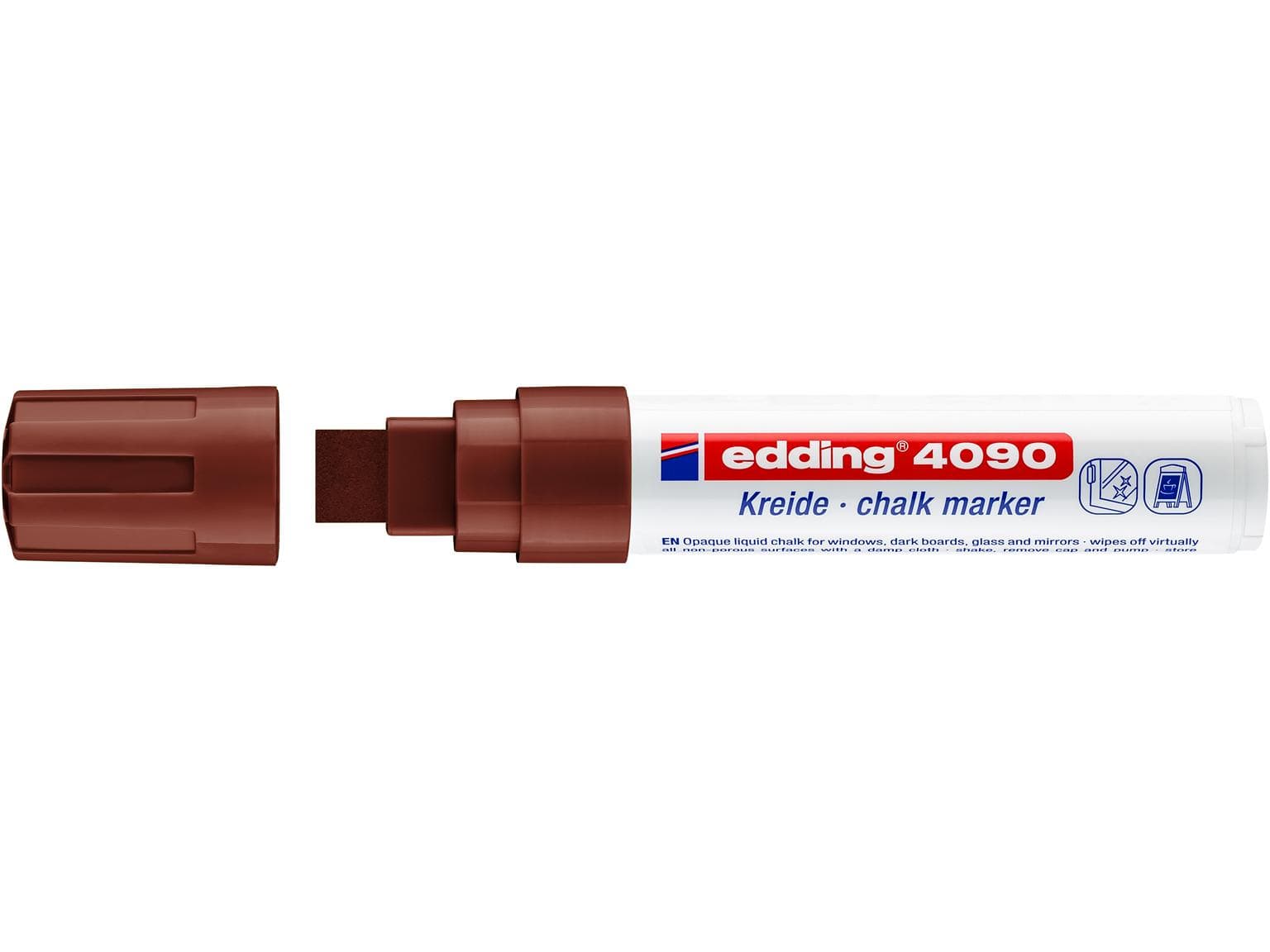 edding Kreidemarker 4090 braun Keilspitze 4-15mm, nicht-permanent
