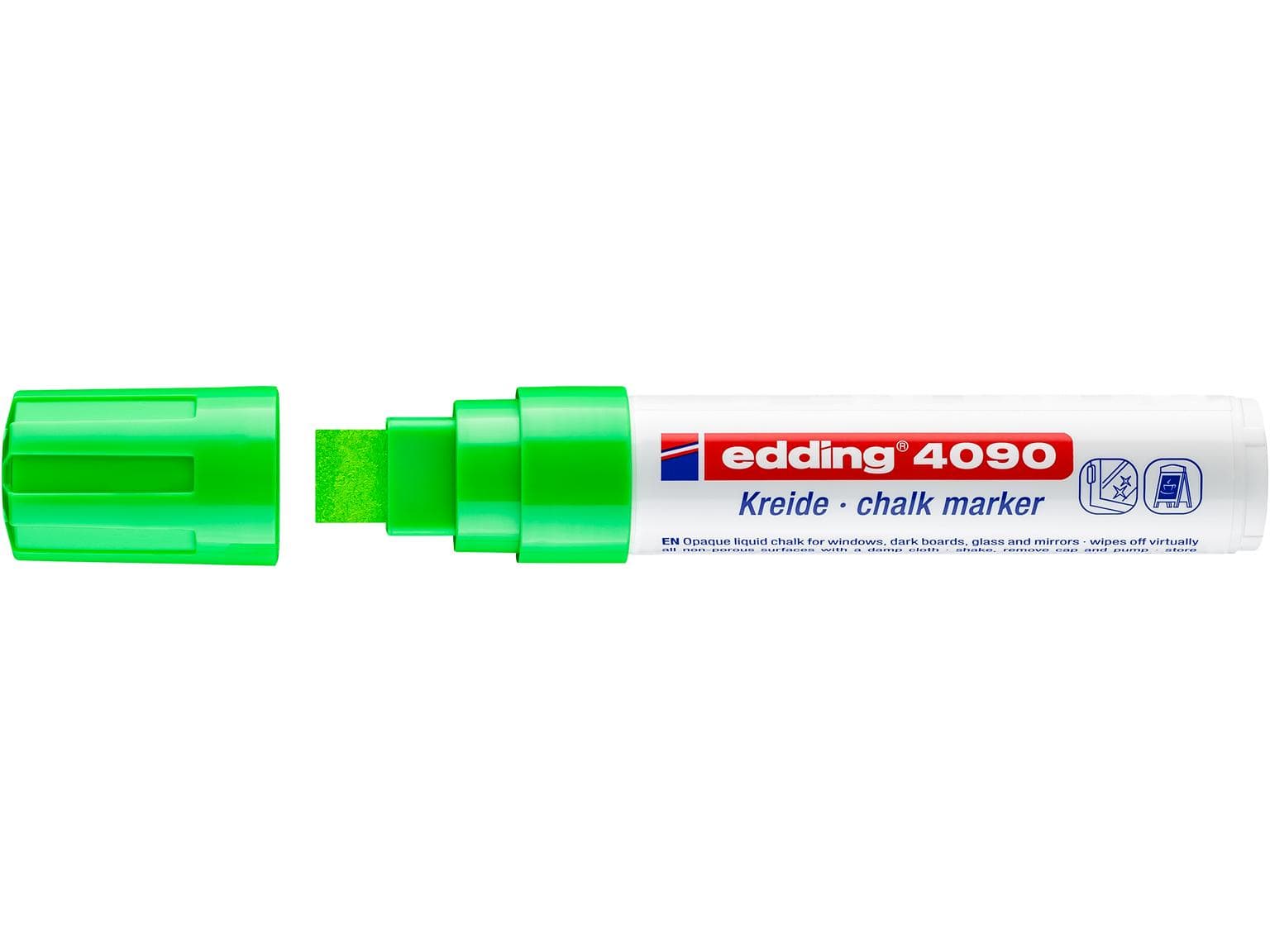 edding Kreidemarker 4090 hellgrün Keilspitze 4-15mm, nicht-permanent