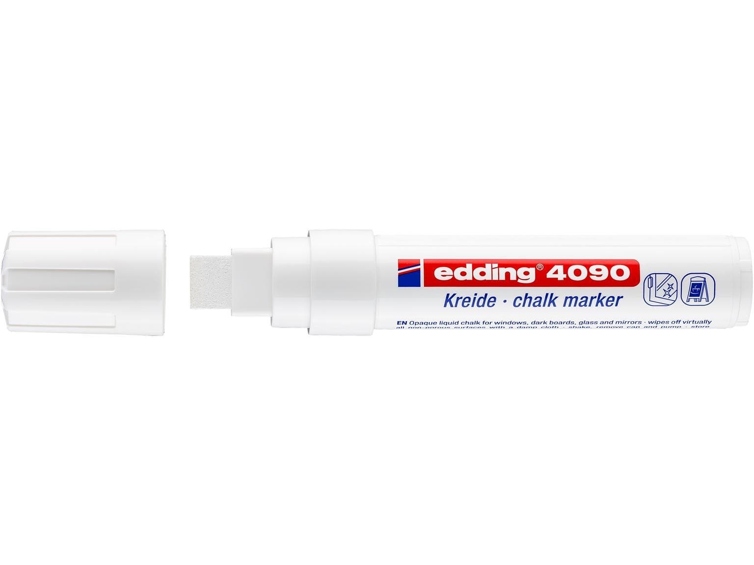 edding Kreidemarker 4090 weiss Keilspitze 4-15mm, nicht-permanent