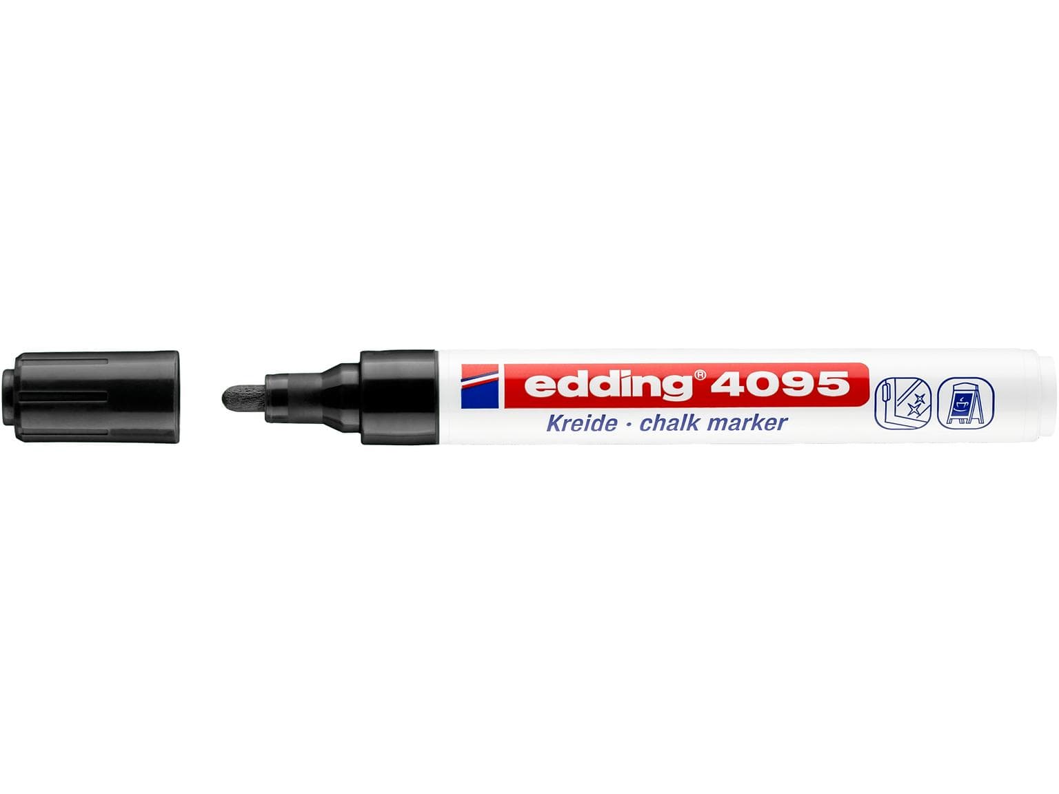 edding Kreidemarker 4095 schwarz Keilspitze 4-15mm, nicht-permanent
