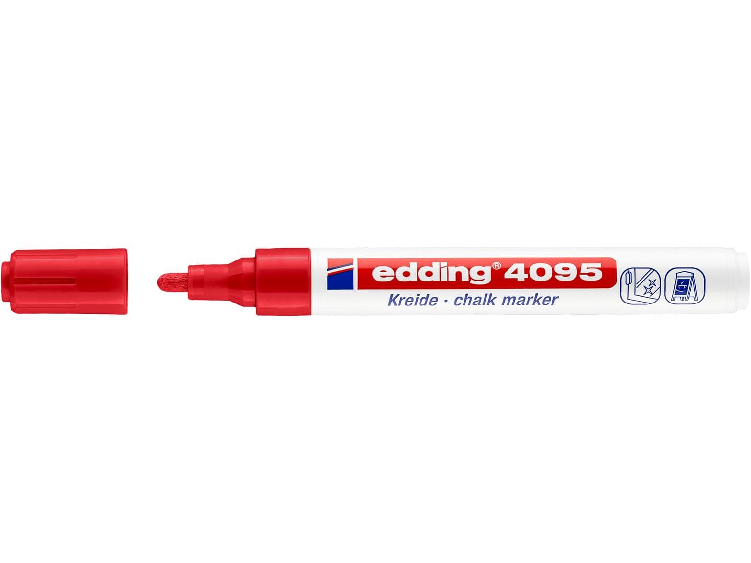 edding Kreidemarker 4095 rot Keilspitze 4-15mm, nicht-permanent