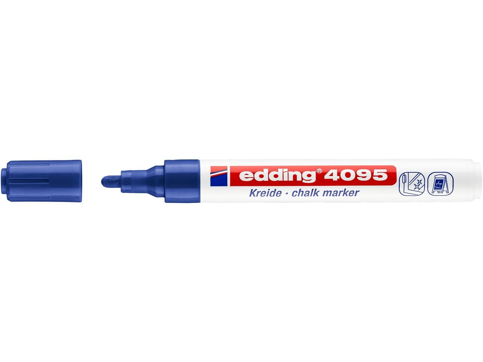 edding Kreidemarker 4095 blau Keilspitze 4-15mm, nicht-permanent