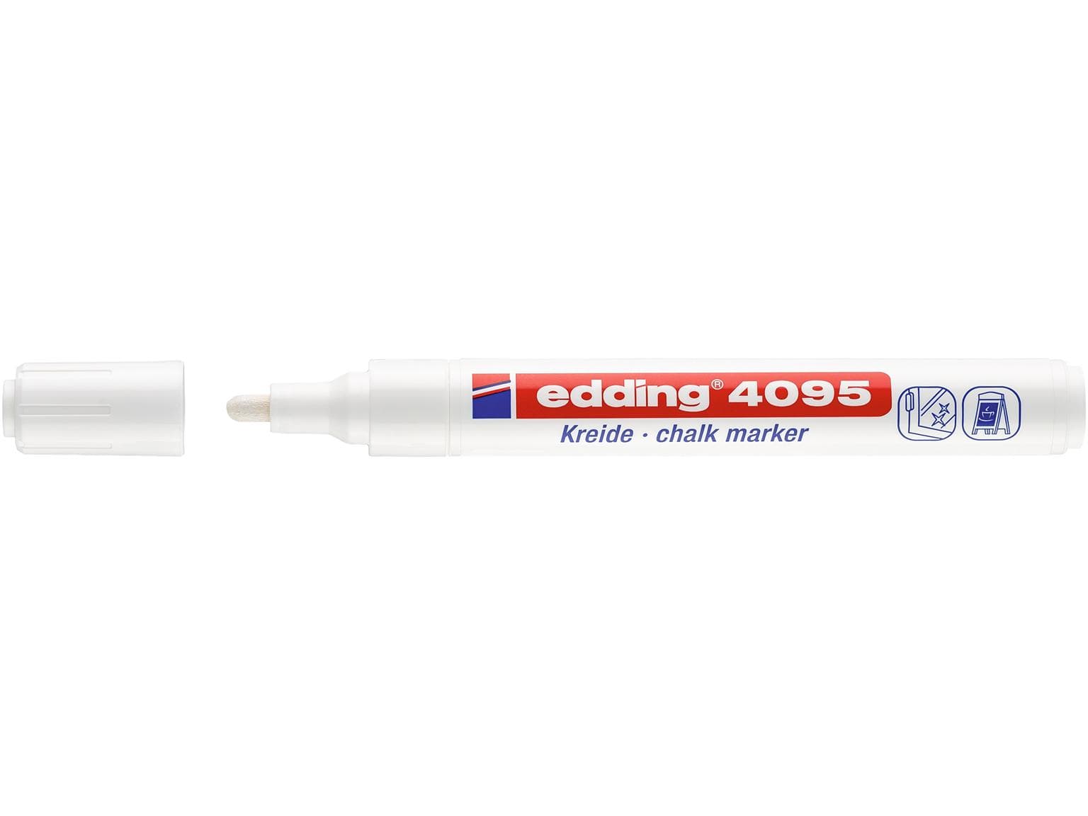 edding Kreidemarker 4095 weiss Keilspitze 4-15mm, nicht-permanent