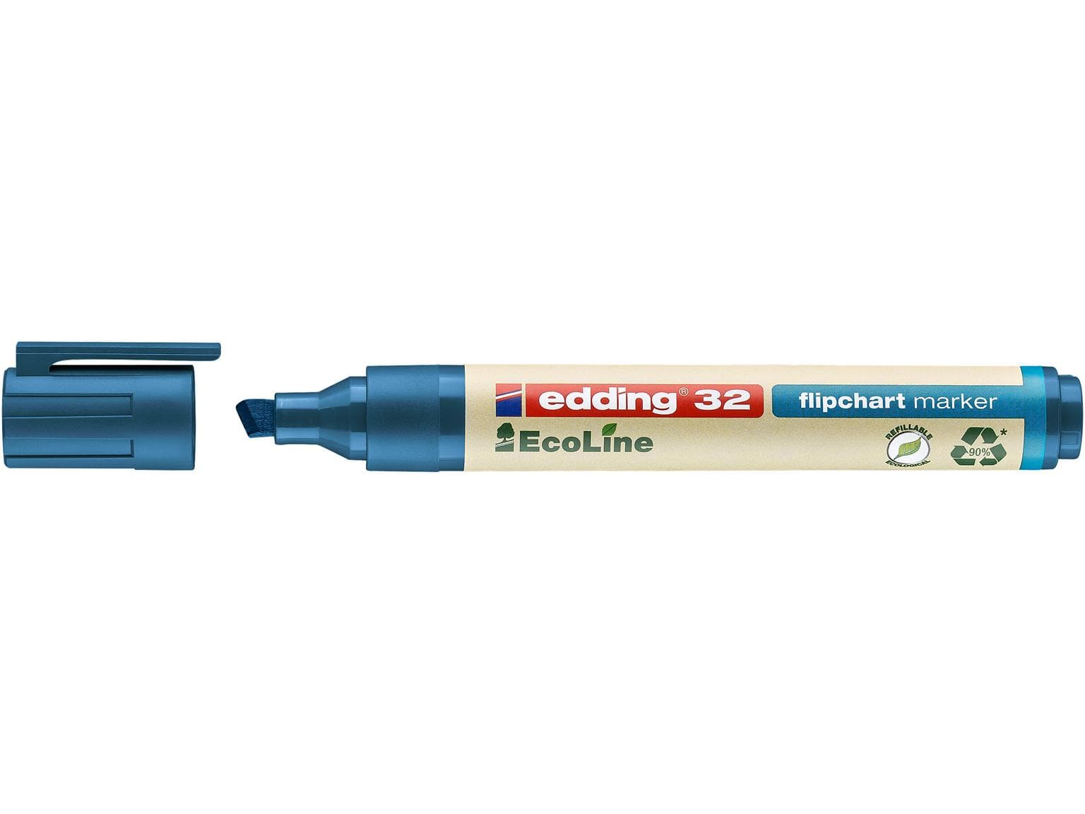 edding Flipchartmarker 32 EcoLine blau Keilspitze 1-5mm, umweltfreundlich