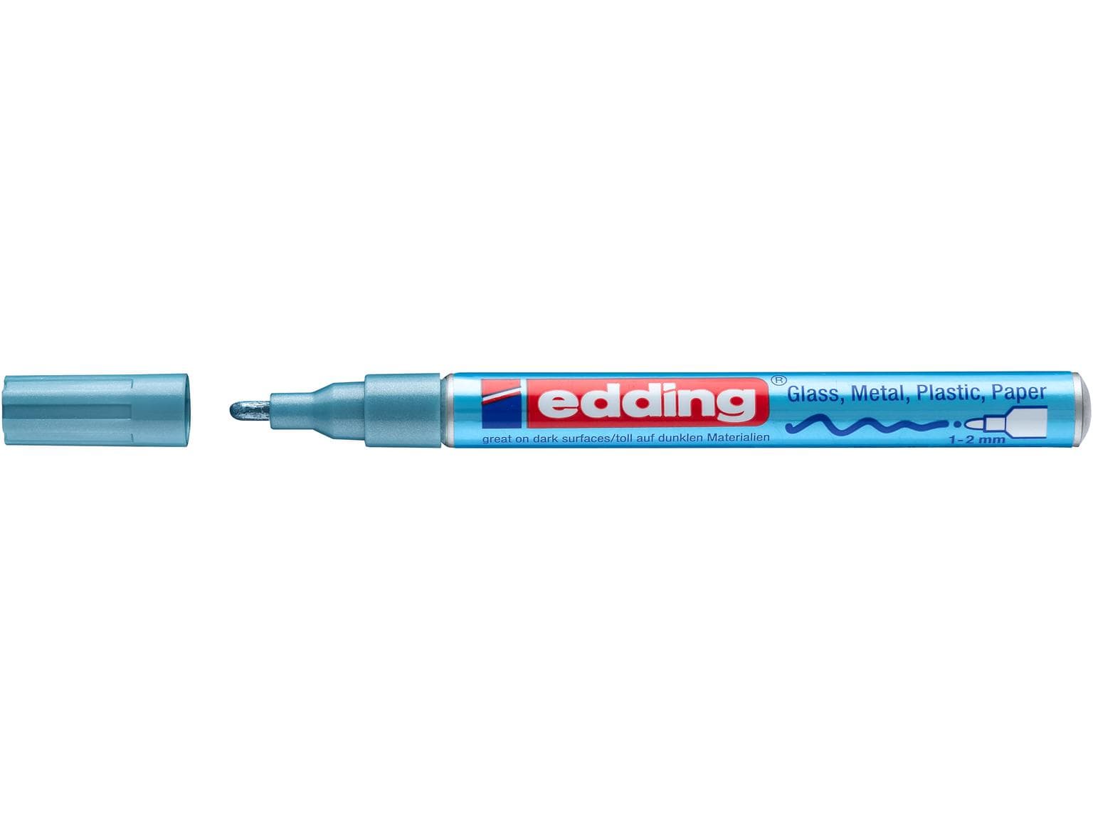 edding Lackmarker 751-CREA hellblau-met. Rundspitze 1-2mm