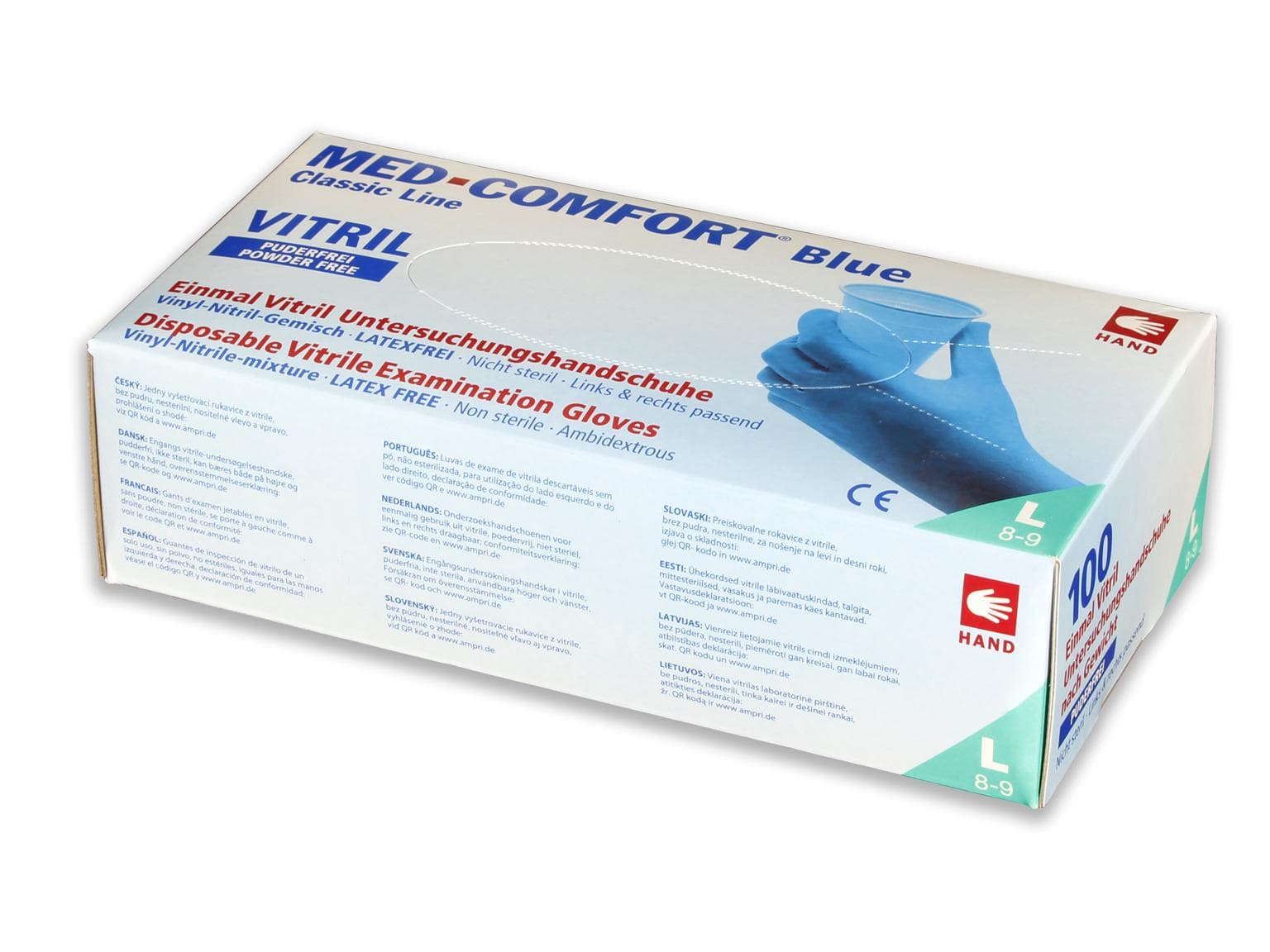 Untersuchungshandschuhe "Blue Vitril", Vinyl-Nitril-Gemisch, Grösse S, blau,