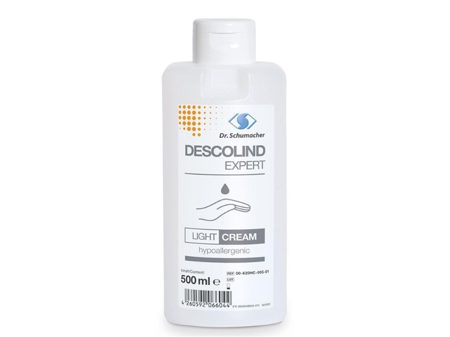 Descolind Expert Light Cream, 500 ml, Hypoallergene Pflegecreme, Parfümfrei