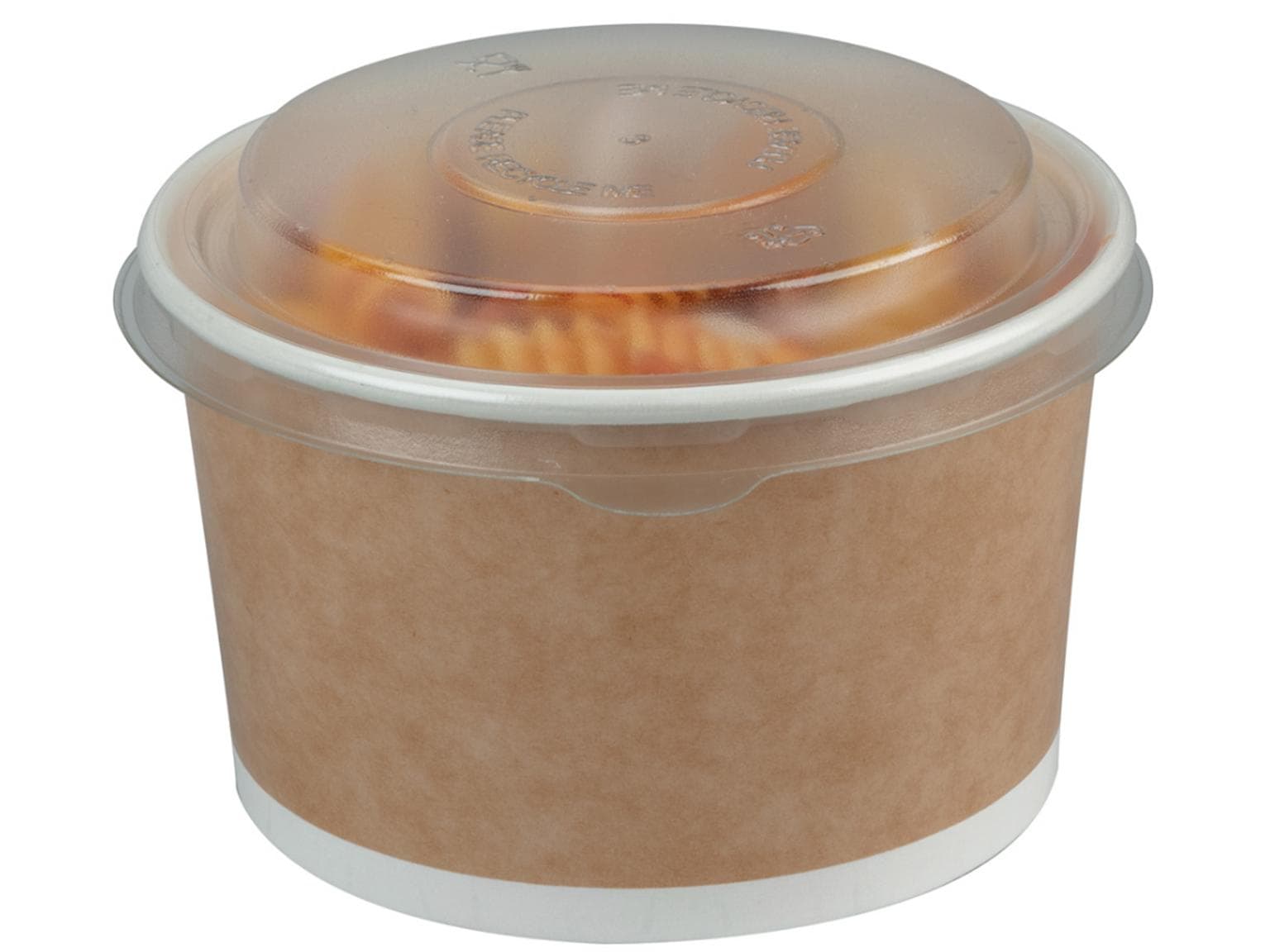 Menüschale rund, 470 ml, aussen Kraft- papier, innen PE Kunststoff weiss, nicht