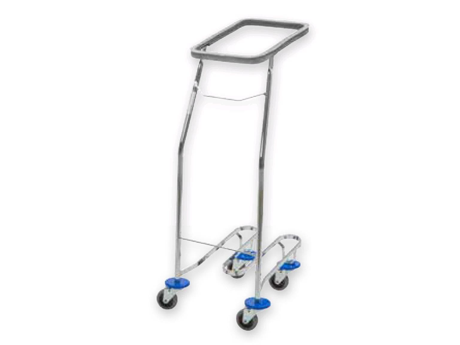 Meditrans Wäschesammler, einfach, verchromt, ohne Wäschesack, ohne Deckel,