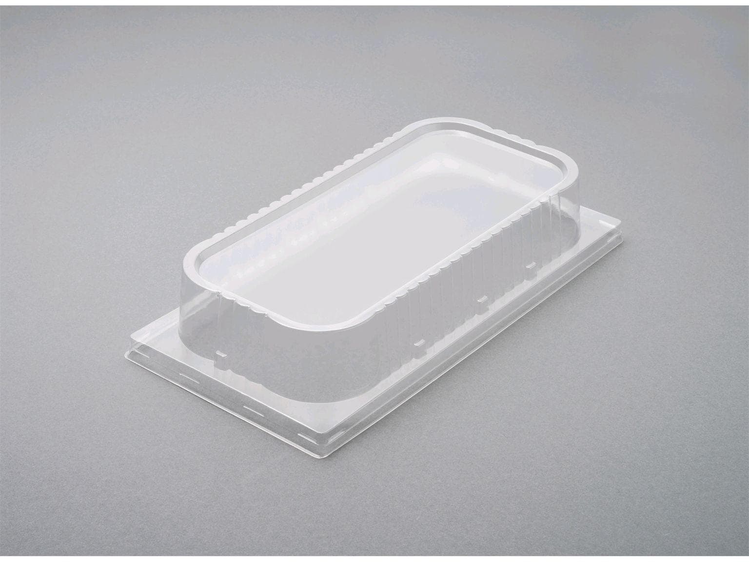 Behälterdeckel für Eiscrème aus PVC, transp, 370 x 175 mm, Höhe 68 mm