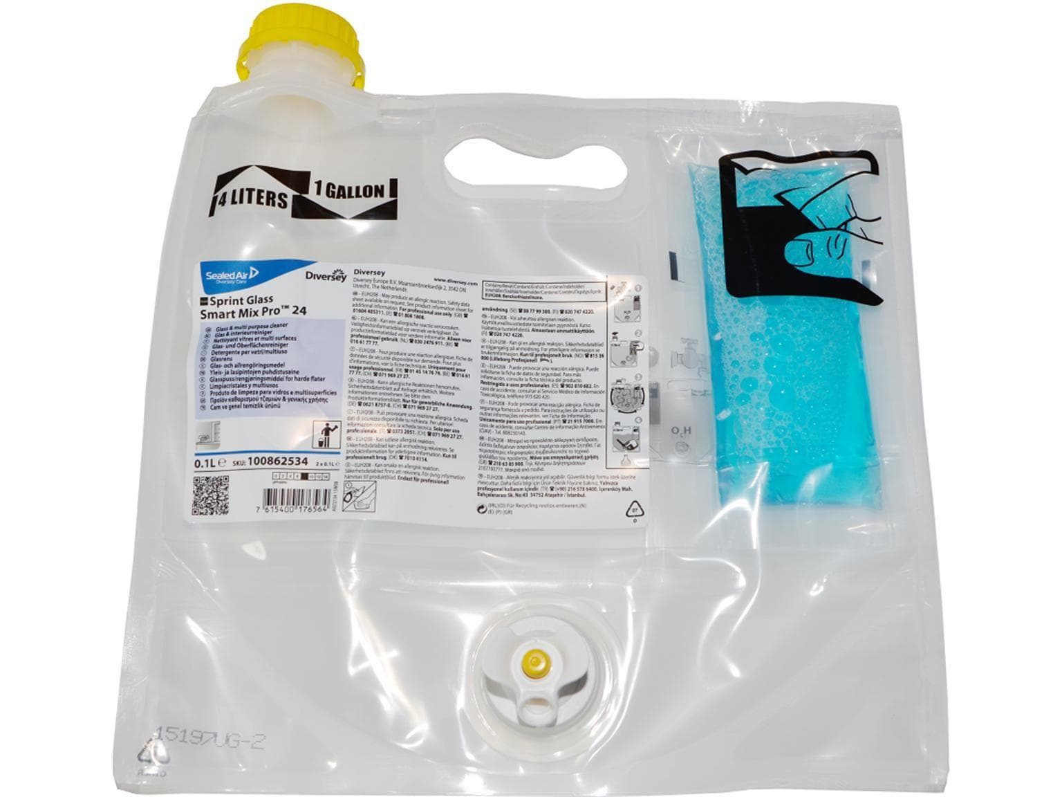 Glas- und Oberflächenreiniger Taski Sprint Glass SMP24, 2x100ml