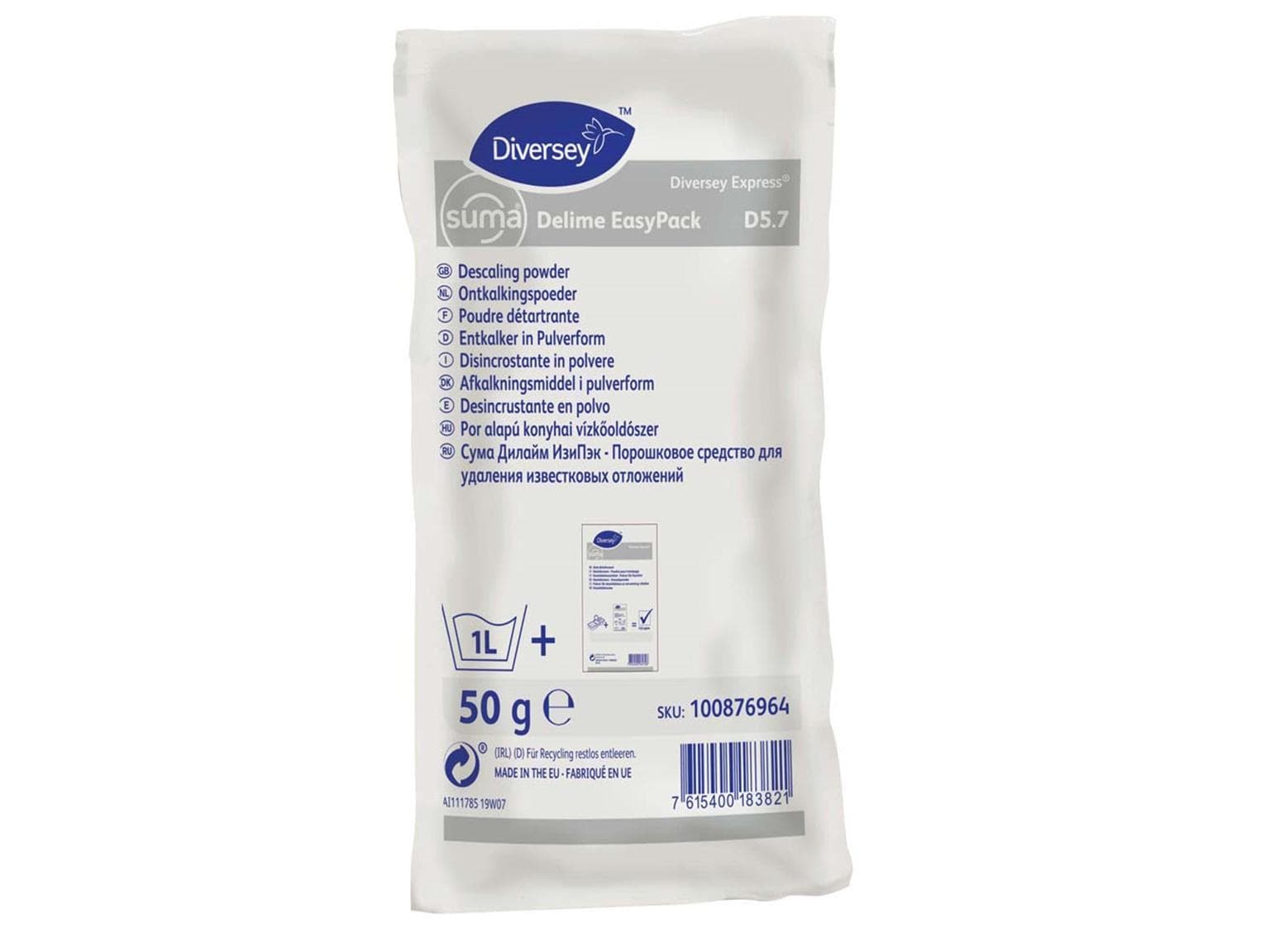 Suma Delime EP D5.7, 25 x 50 g EasyPack Pulverförmiger Entkalker in Portionspack