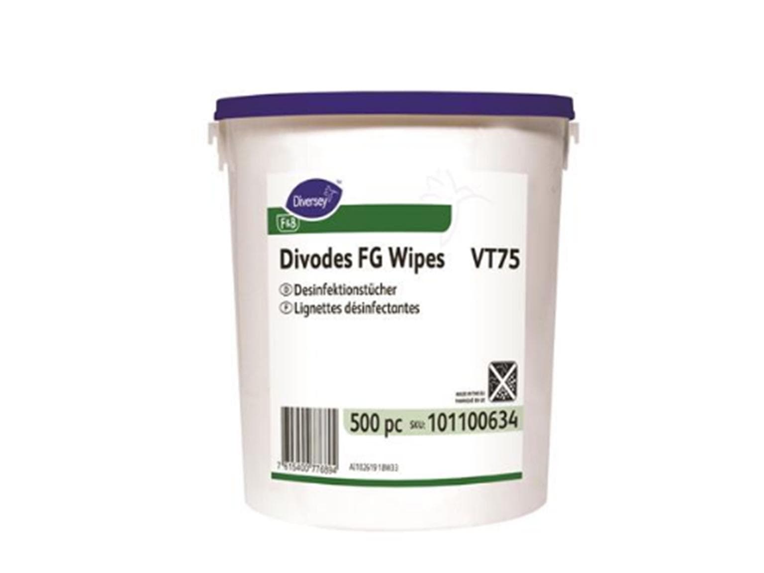 Desinfektionstücher, Divodes FG Wipes VT475, 500 Stück / Eimer