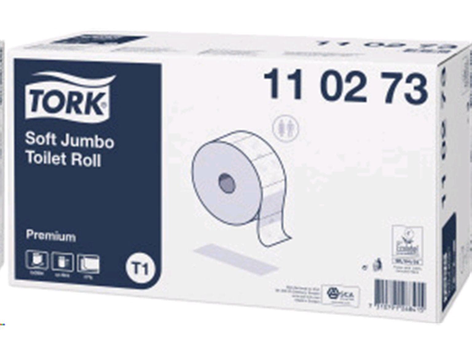 WC-Papier Tork Premium Jumbo T1, Zellstoff, hochweiss, 2-lagig, 10x20 cm,