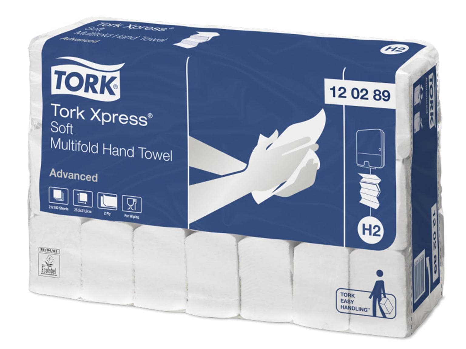 Falthandtücher Tork Advanced Interfold H2, TAD/Tissue hochweiss, 2-lagig,