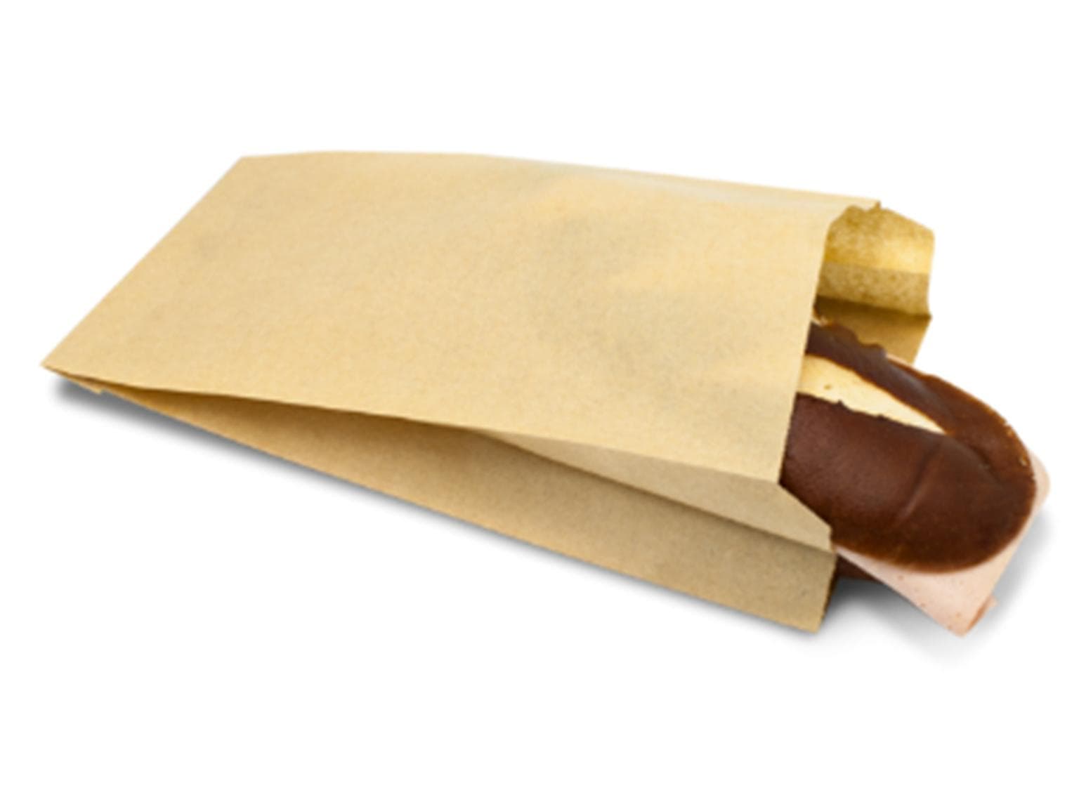 Seitenfaltenbeutel Pergamentersatz braun fettdicht, 40 gm2, PB1, 12 x 6 x 25 cm,