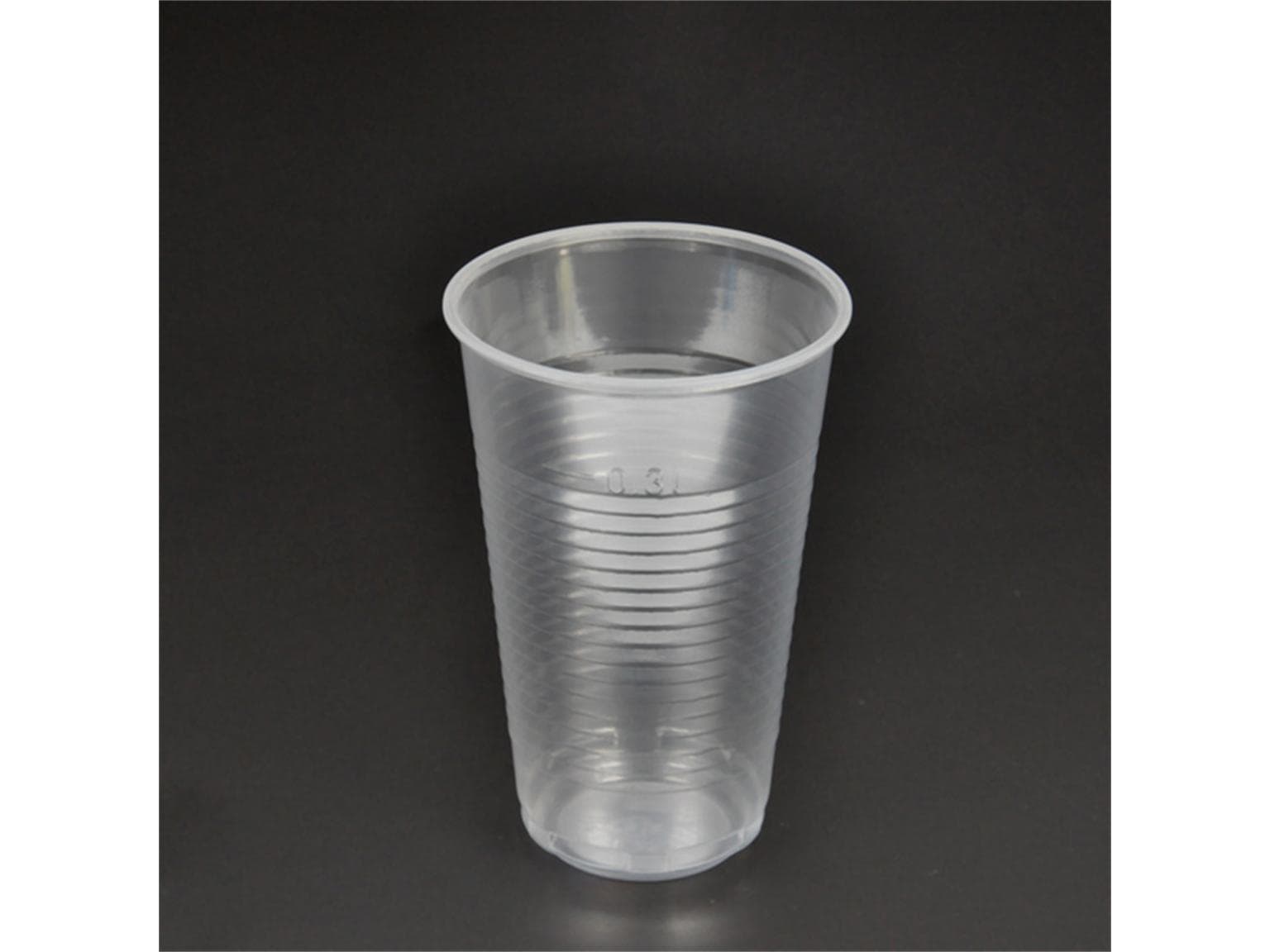 Trinkbecher aus PP, 3 dl, transparent, weich, Höhe 120.5 mm, gerillt