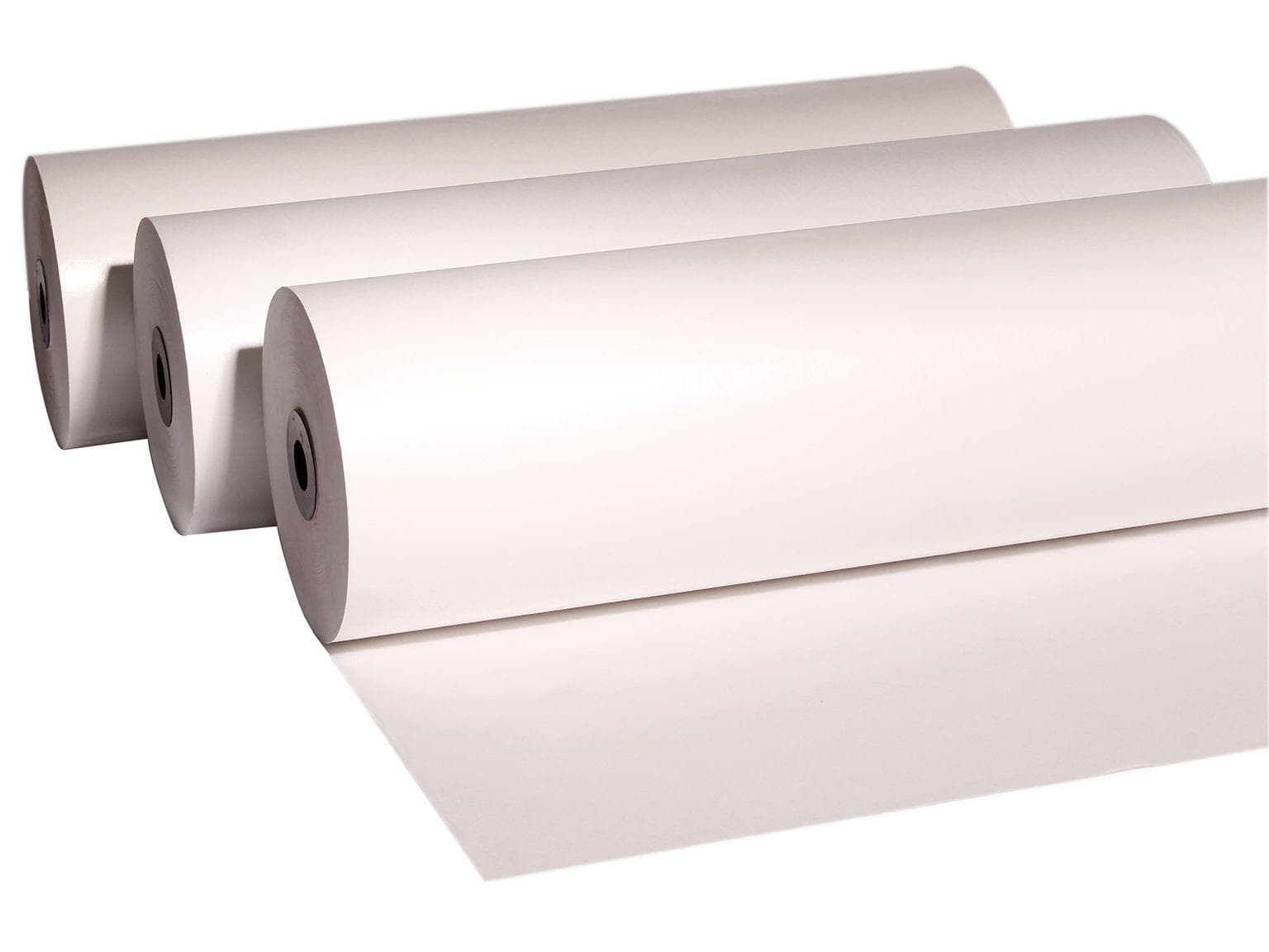 Apparaterollen Polycover weiss 45 gm2 120 cm, 420 lfm PE-nach aussen gewickelt