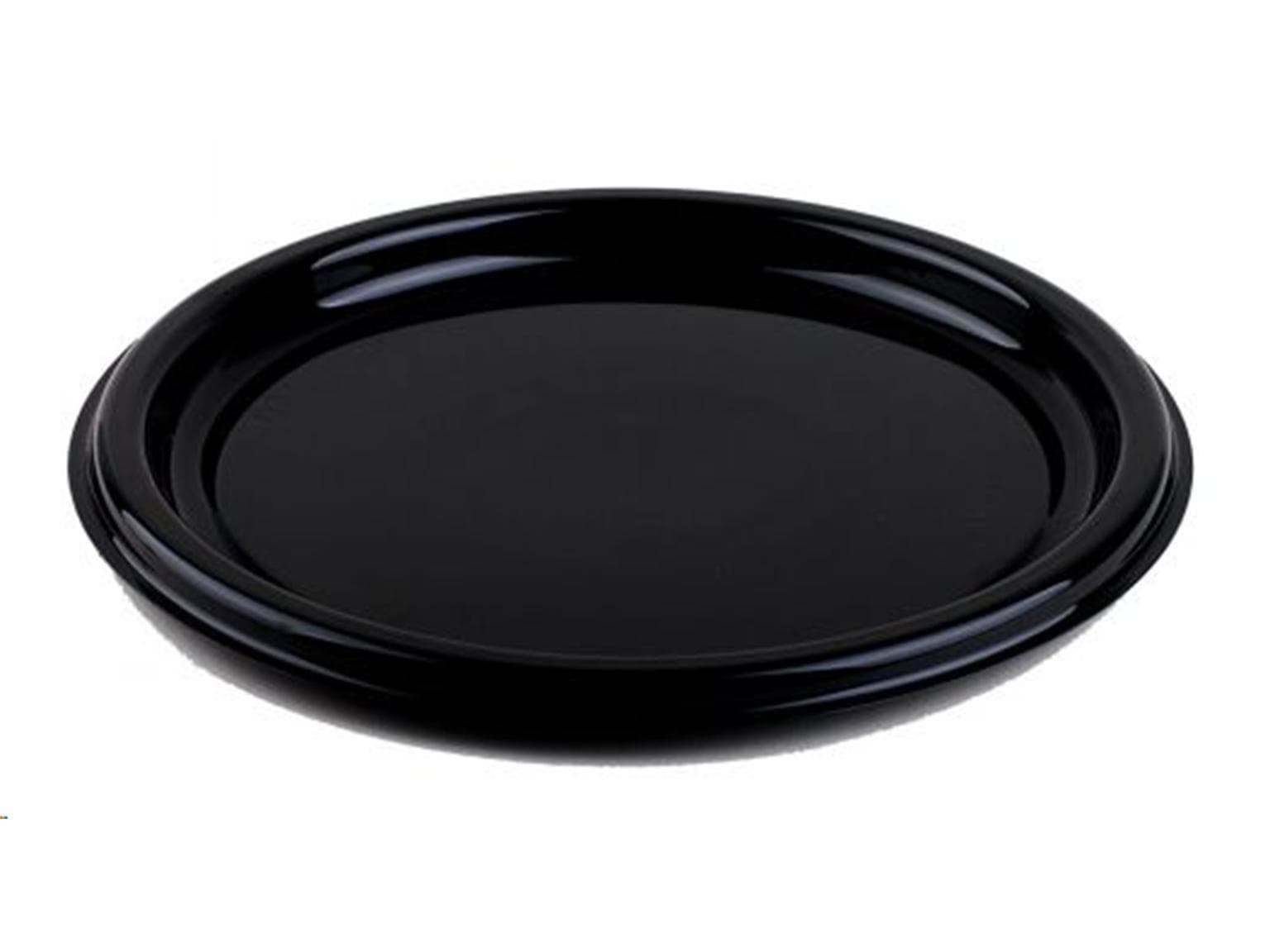 Servierplatte 30 cm rund, aus Kunststoff rPET schwarz