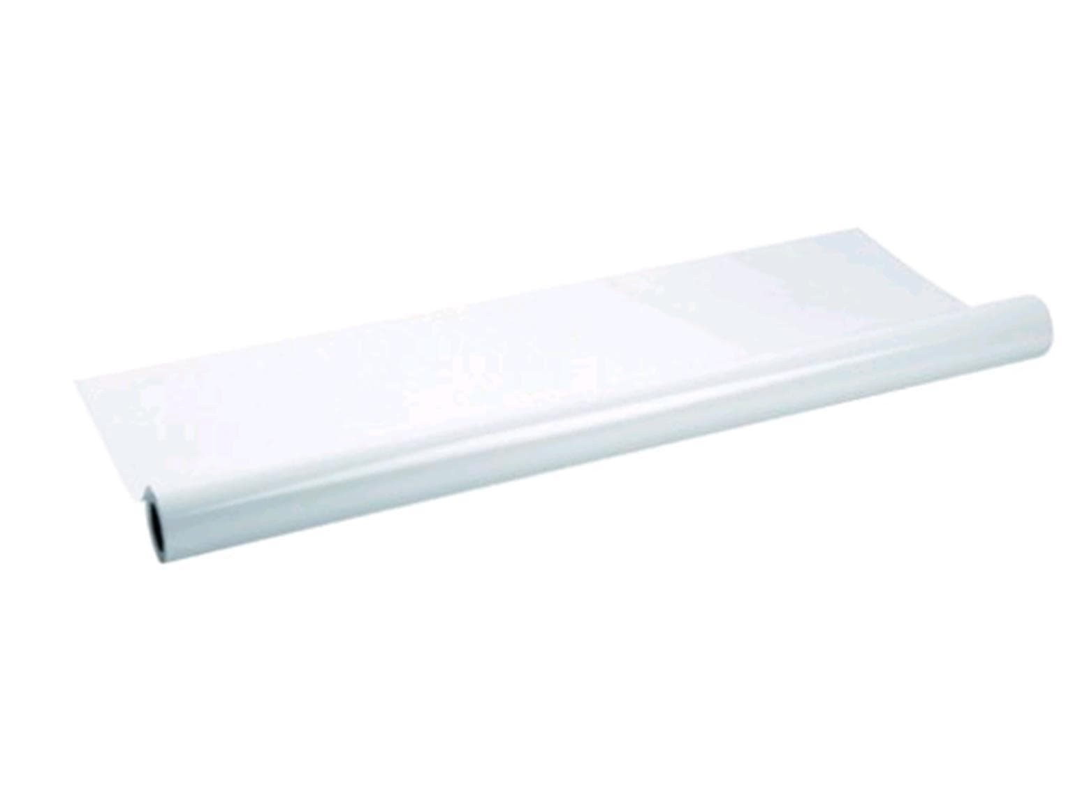 Tischdeckrolle aus LDPE 50 my, weiss eingefärbt, ohne Aufdruck, Rollenbreite