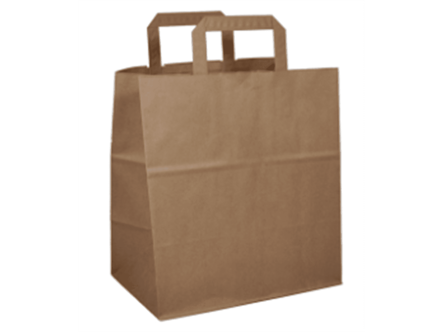 Papiertragetaschen Kraft braun 90 gm², 260 + 170 x 280 mm, mit