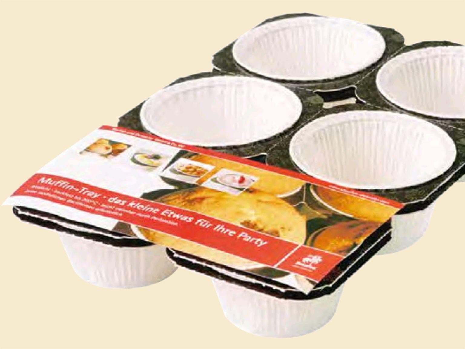 Back-Muffin-Tray, Set 6 Stk à 50 x 35 mm weiss, trennbar durch Perforation