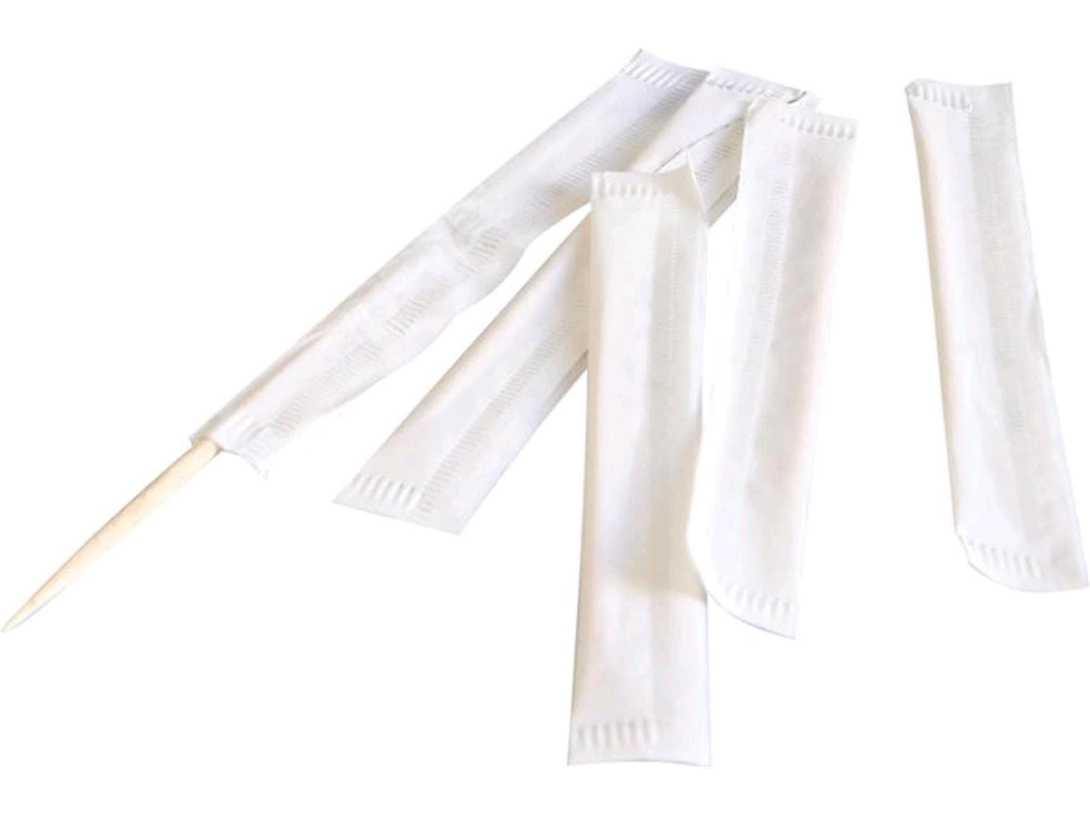 Zahnstocher einzeln in Papier gehüllt, aus Birkenholz, ø 2 mm, Länge: 66 mm