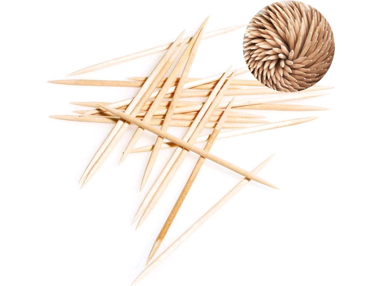 Zahnstocher ungehülst, ø 2 mm, 80 mm, aus Birkenholz,