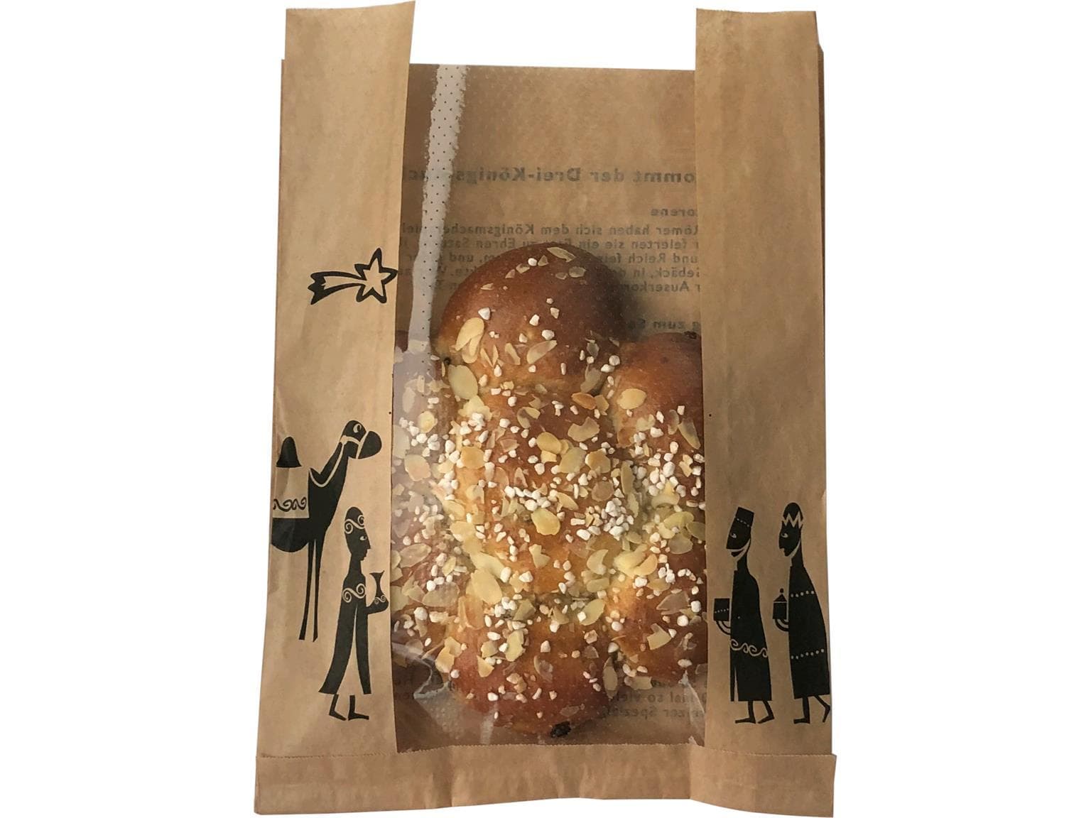 Sichtstreifenbeutel mit mittigem Fenster Kraft braun Natur, 22 x 7 x 35 cm,