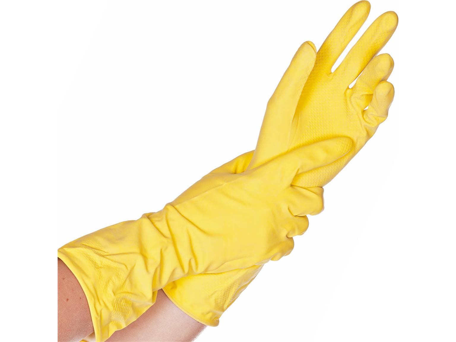 Haushalts-Handschuhe Grösse XL, gelb, innen baumwollbeflockt, Länge 30 cm