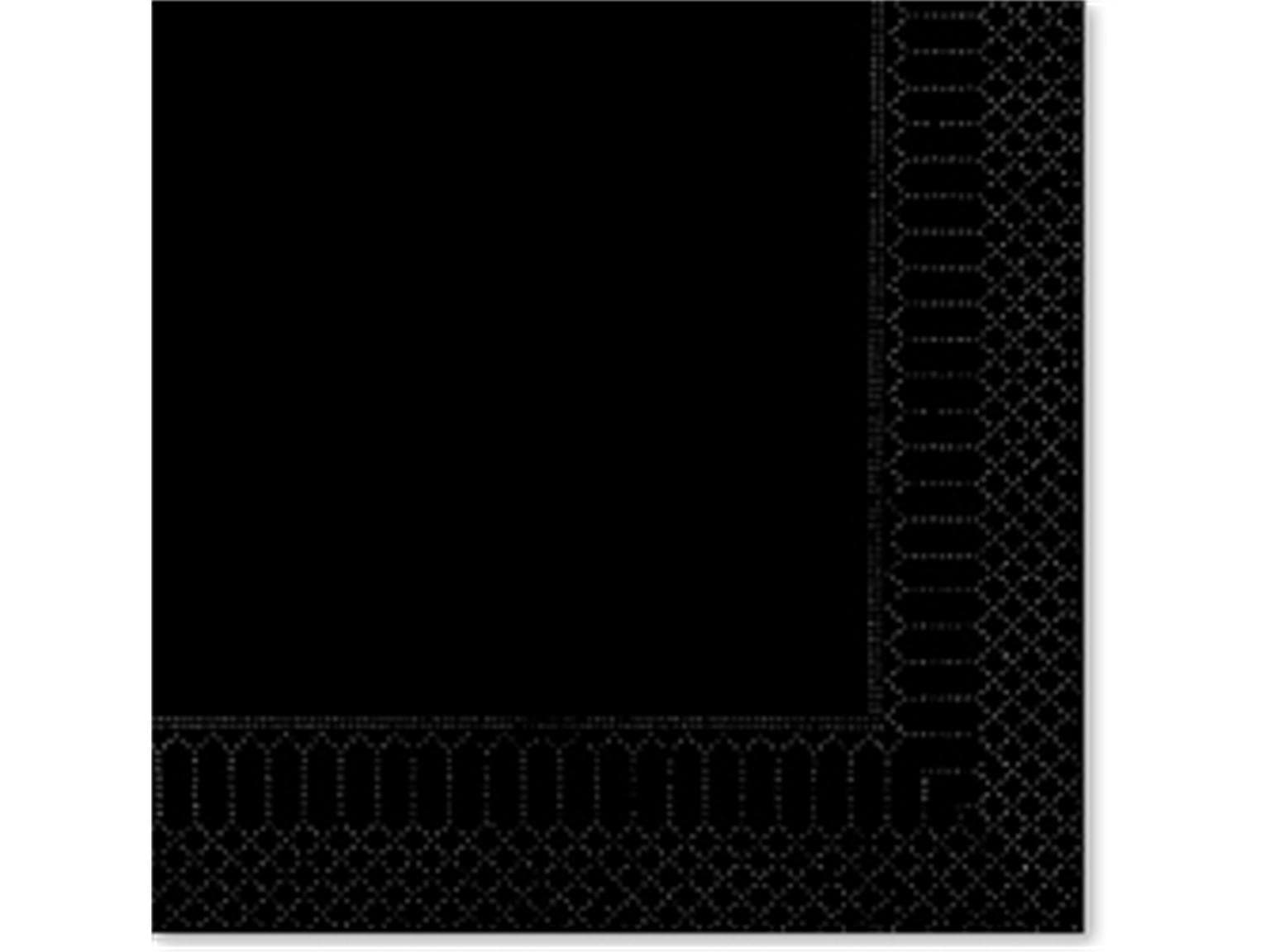 Servietten 2-lagig, 33 x 33 cm, 1/4 Falz schwarz