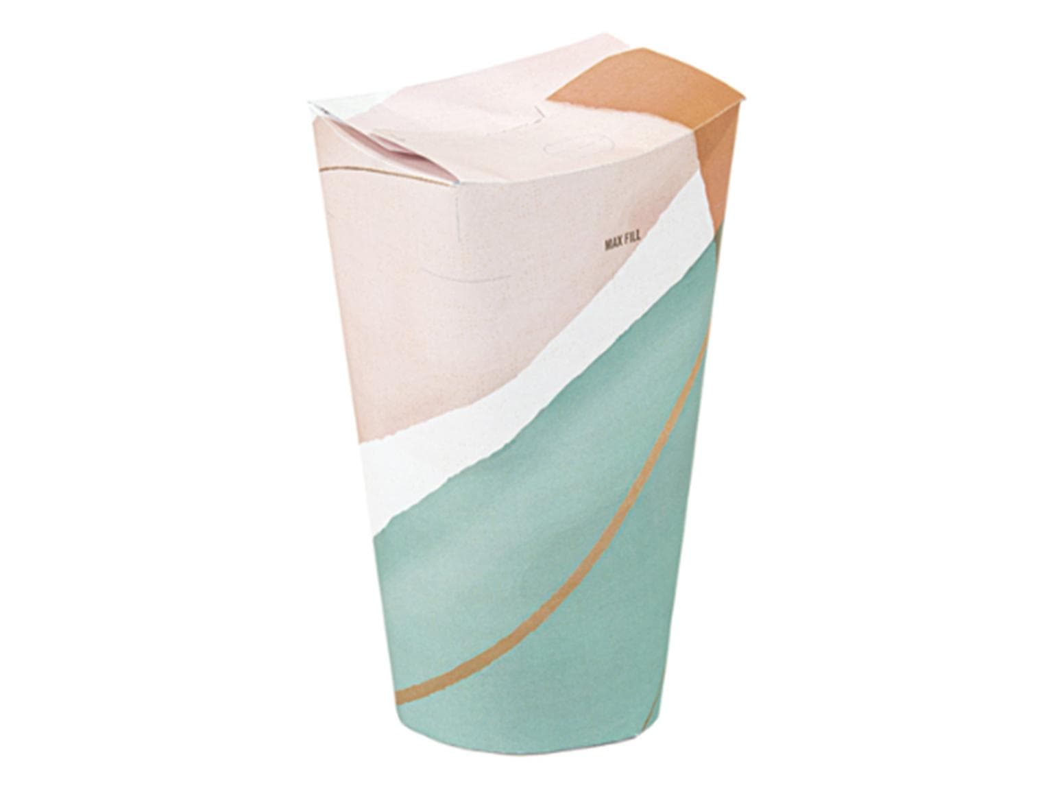 Becher "Push Pack", aus Karton 480 ml, innen beschichtet, bedruckt