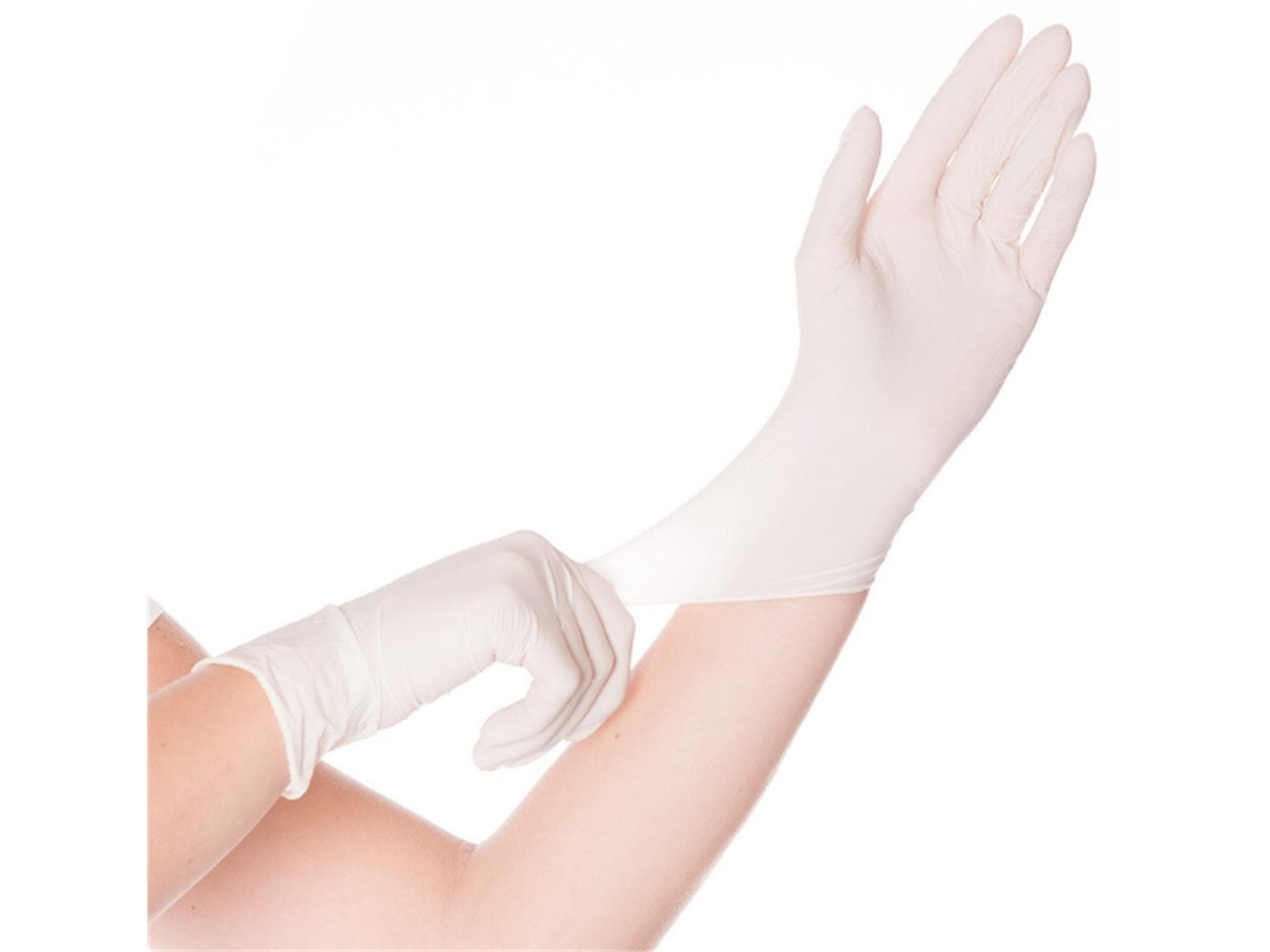 Handschuhe Latex SENSE, puderfrei unsteril, weiss, allergiearm, Grösse M