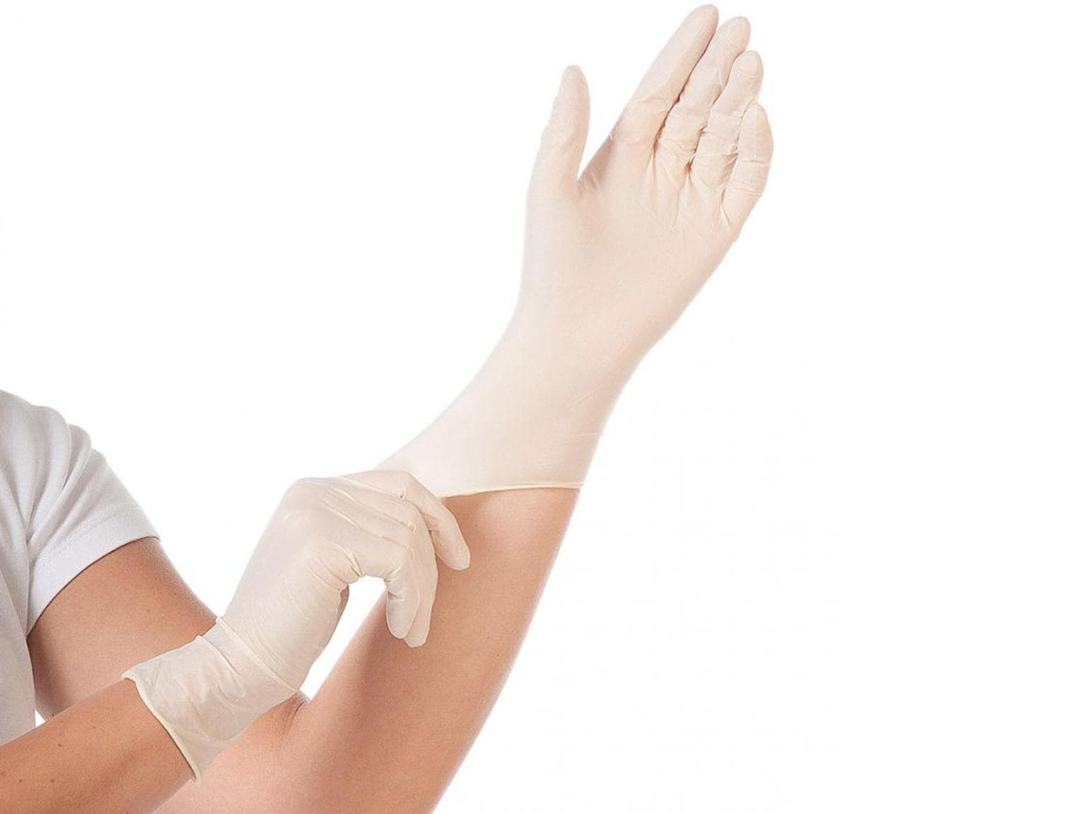 Handschuhe Latex, Grösse S, puderfrei, weiss, Länge 24 cm