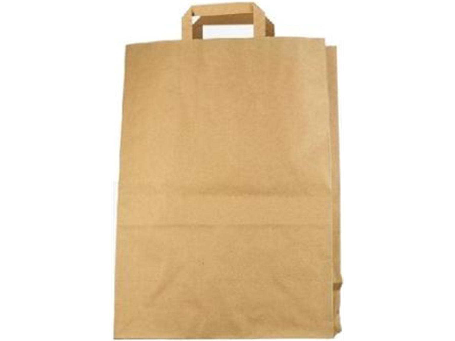 Papiertragetaschen braun 90 gm2, unbedruckt, 32 x 17 x 43 cm, mit
